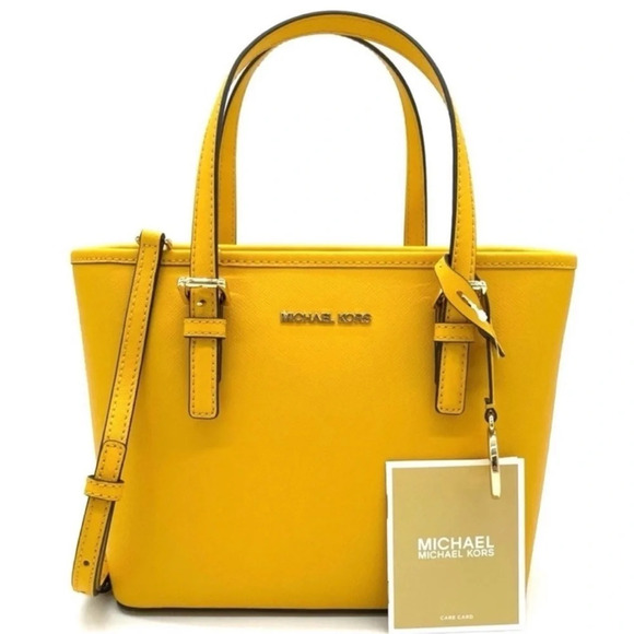 Michael Kors Xsmall Top Zip Tote Crossbody Bag Jasmine Yellow